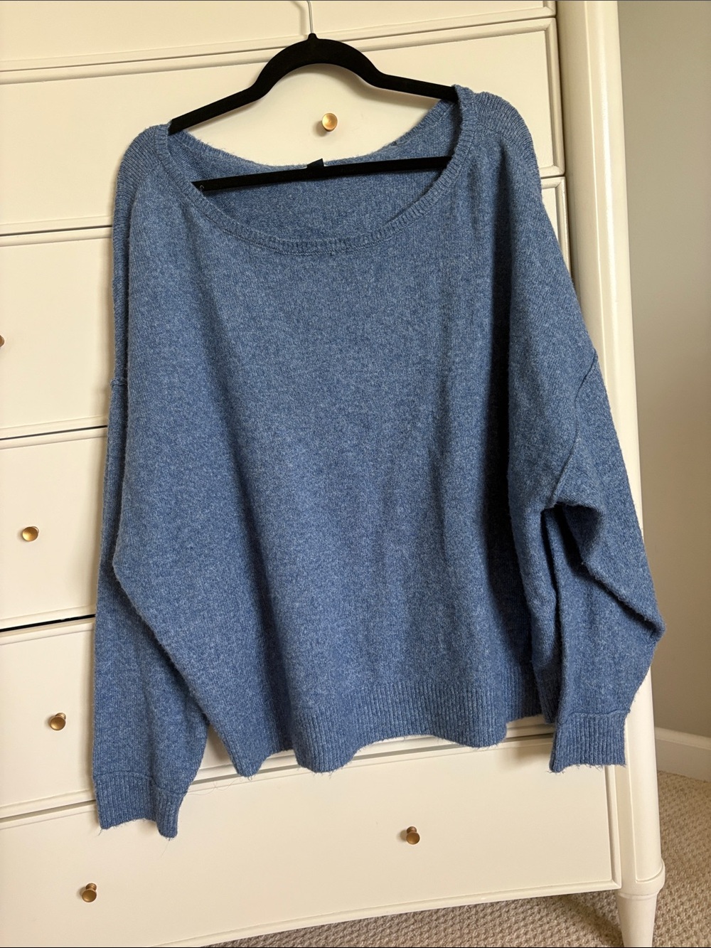 American Eagle Outfitters Dusty Blue Scoop-Neck Sweater